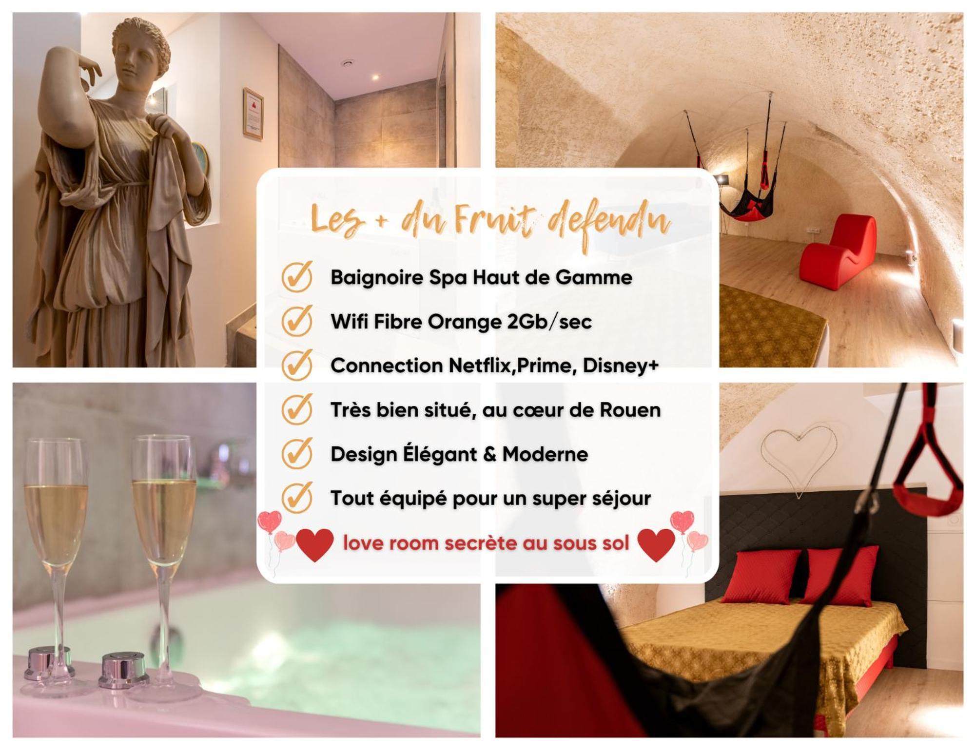 Le Fruit Defendu "Love Room" Jacuzzi Centre Ville Rouen Ngoại thất bức ảnh